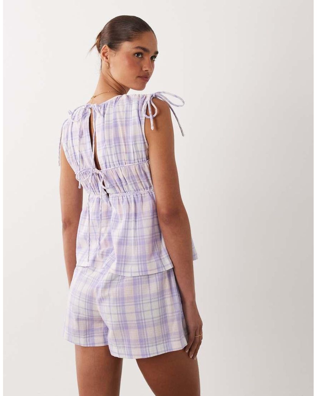 ASOS White Double Layer Playsuit With Tie Detail