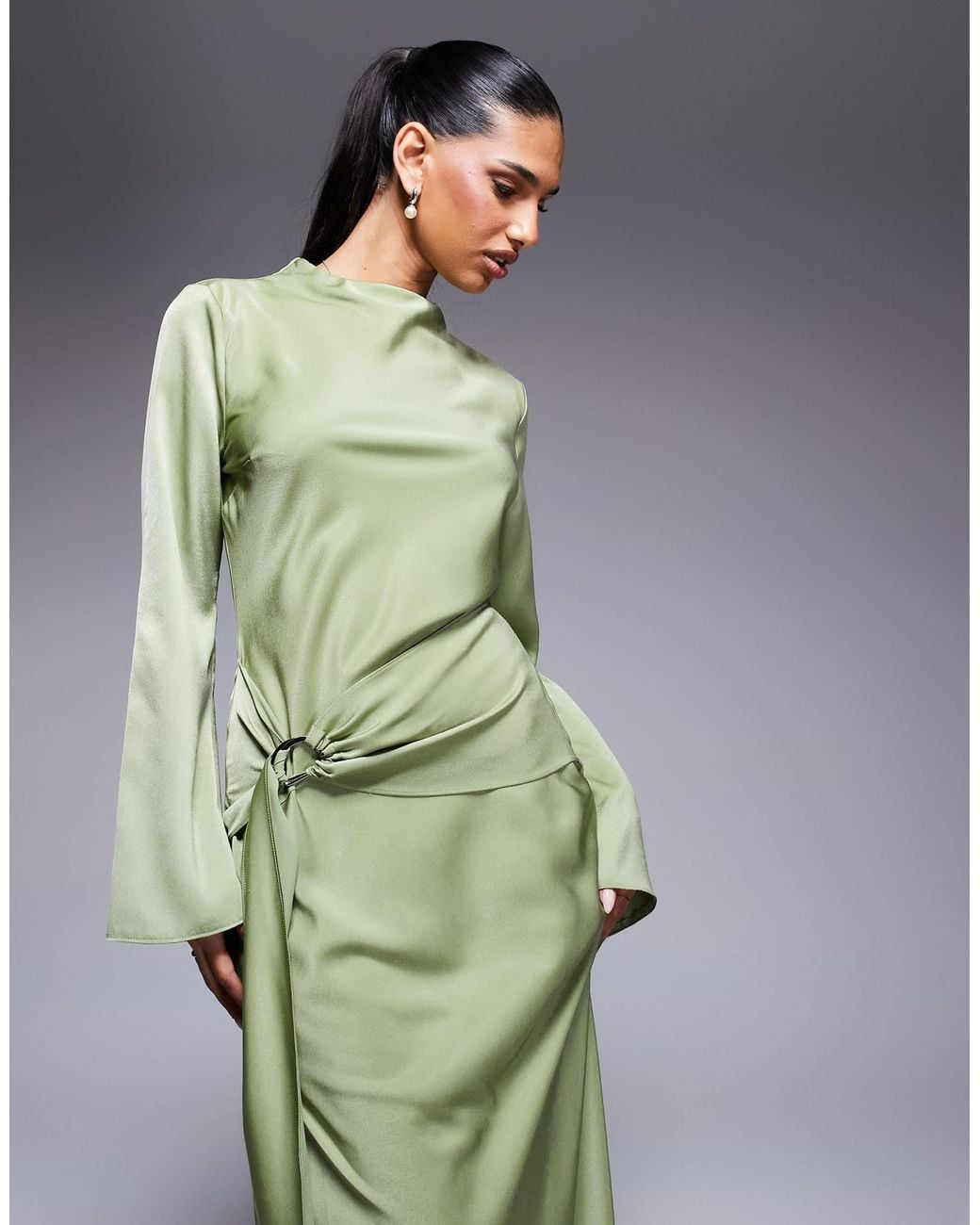 white christmas dresses LEONG BIAS CUT LONG SLEEVE DRESS- HAND PAINTED WARM – Gary Bigeni main image 1