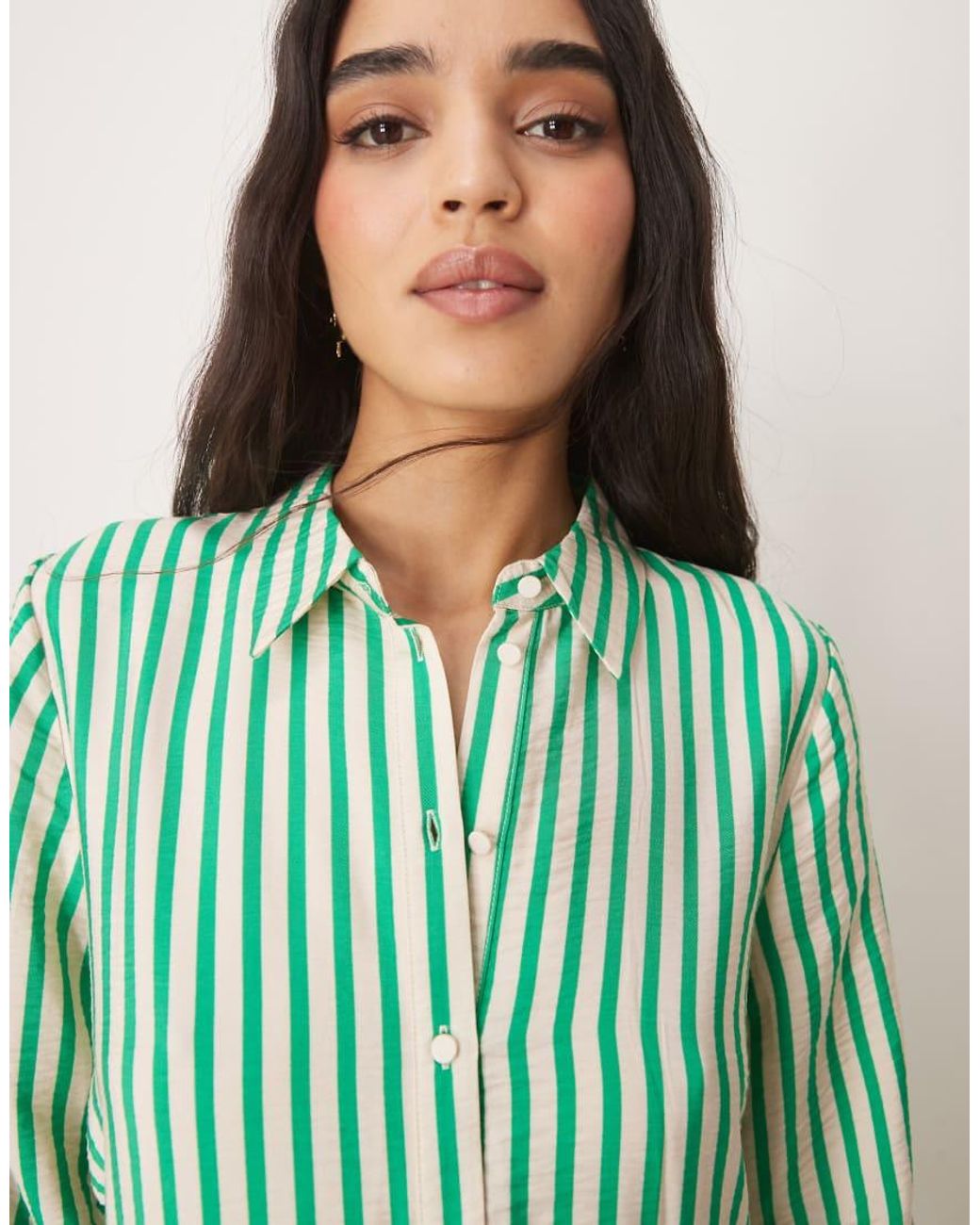 Y.A.S Green Flippy Hem Mini Shirt Dress