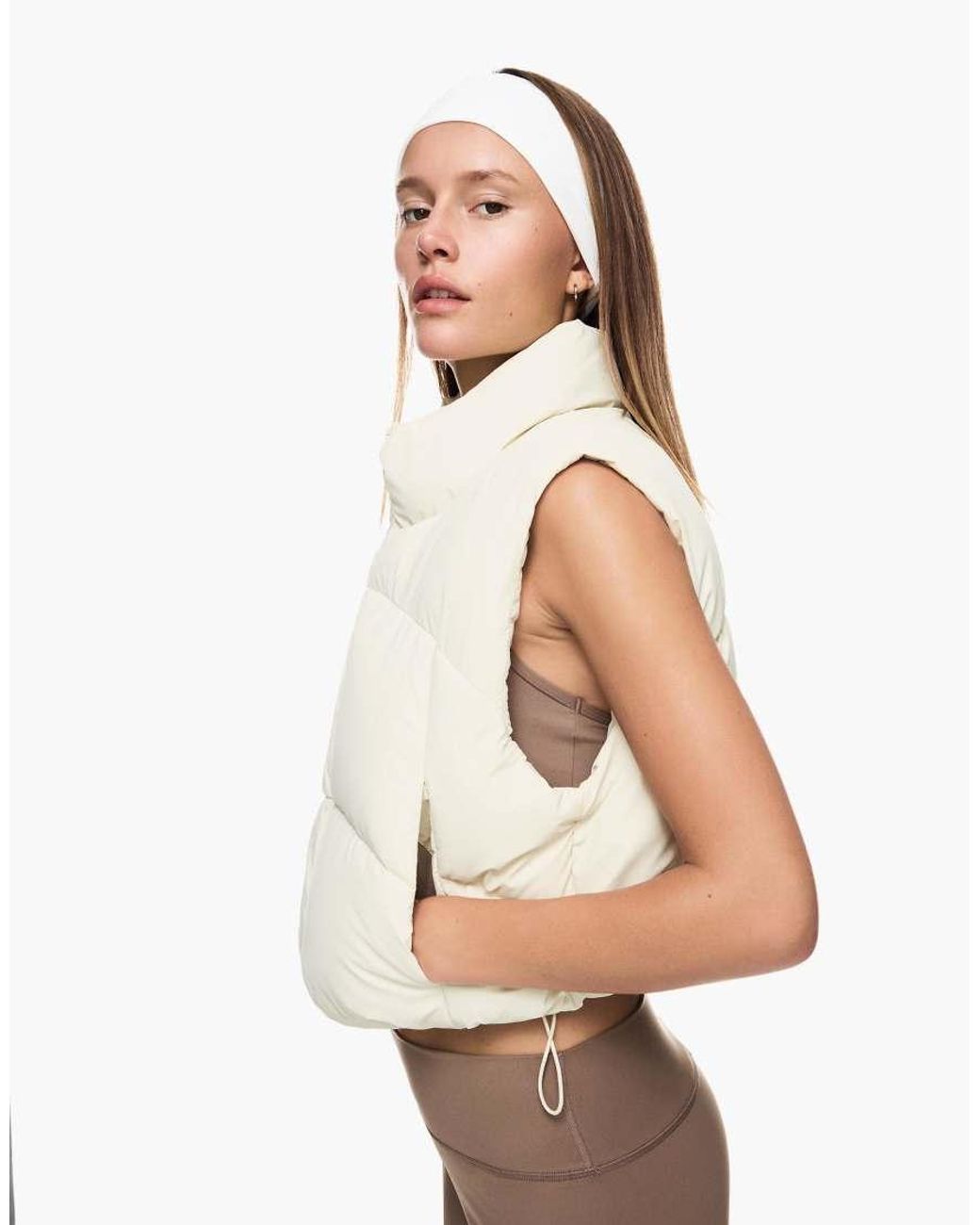 Bershka Natural Cropped Puffer Gilet