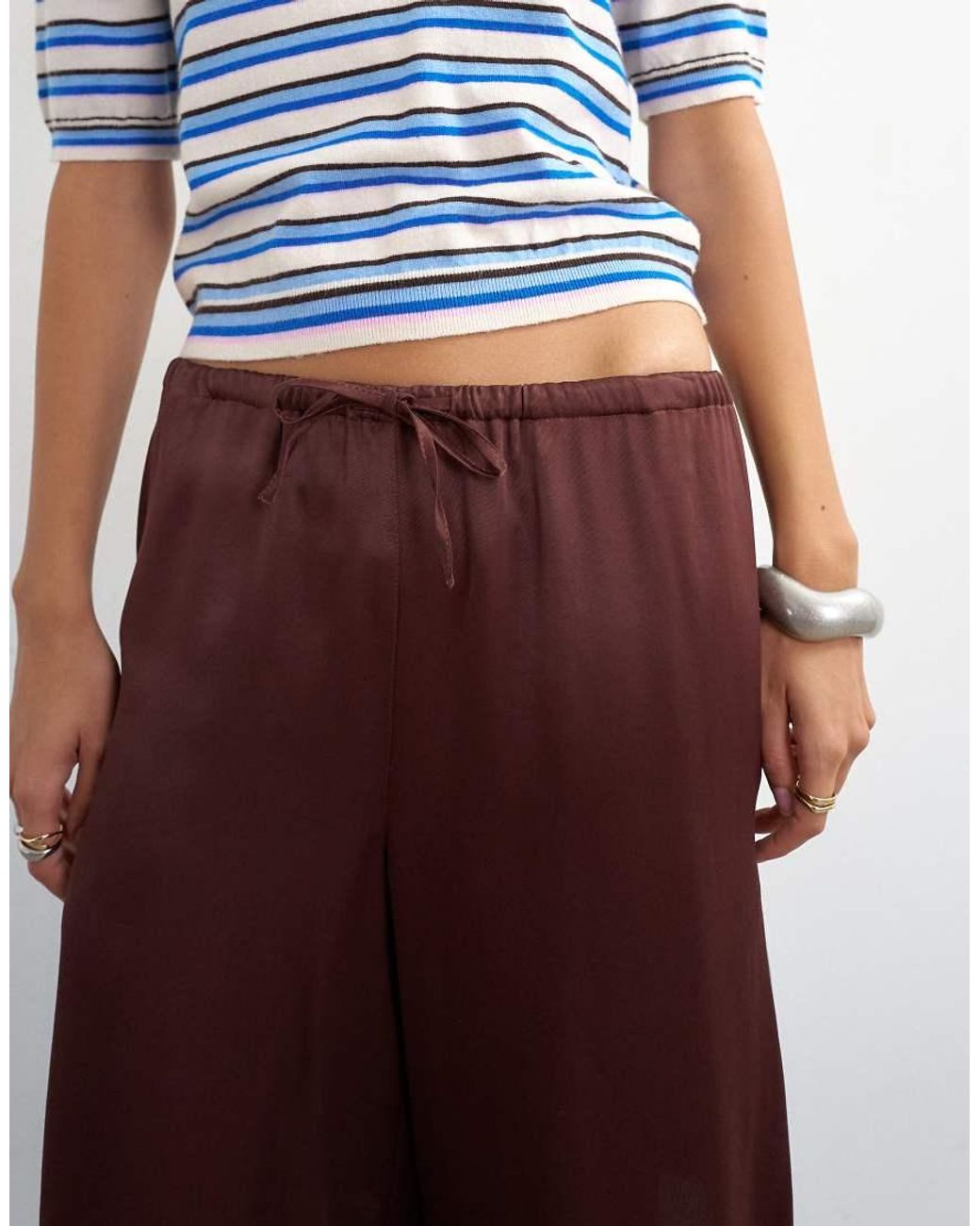 TOPSHOP White Satin Longline Bermuda Shorts