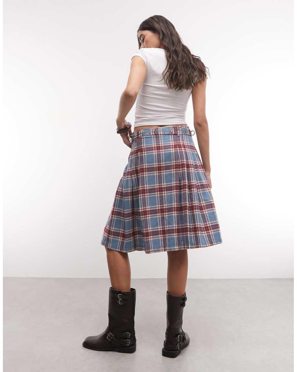 The Ragged Priest White Hardware Detail Midi Kilt