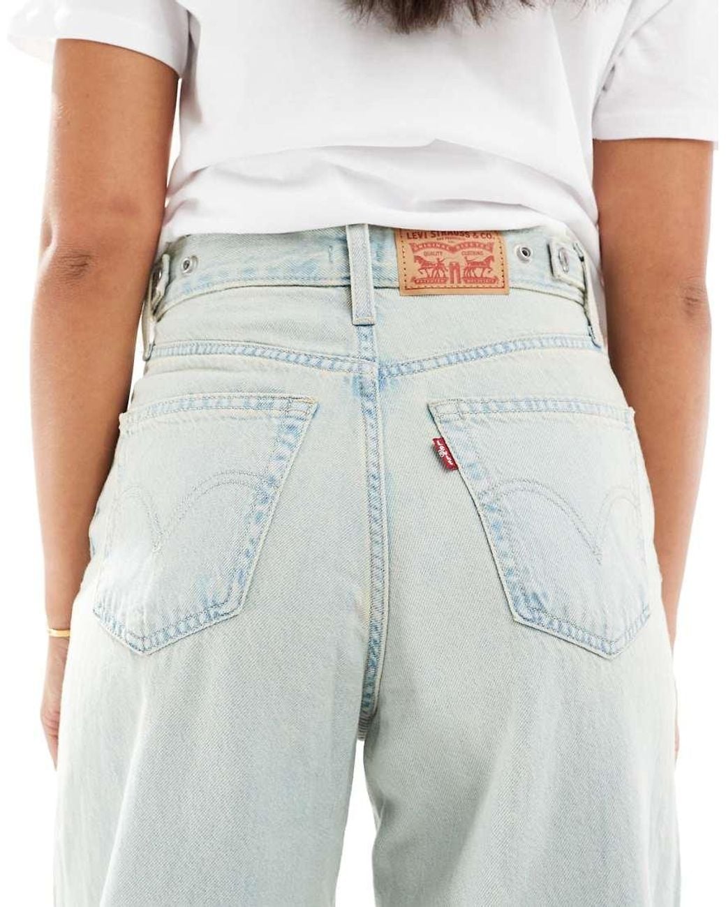 Levi's White Cinch Baggy Jeans
