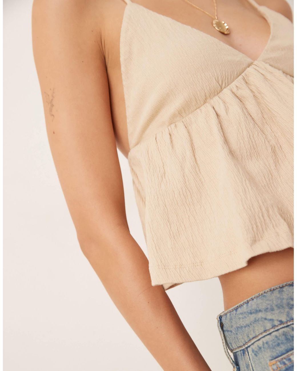 ASOS Natural Crinkle Cami Top
