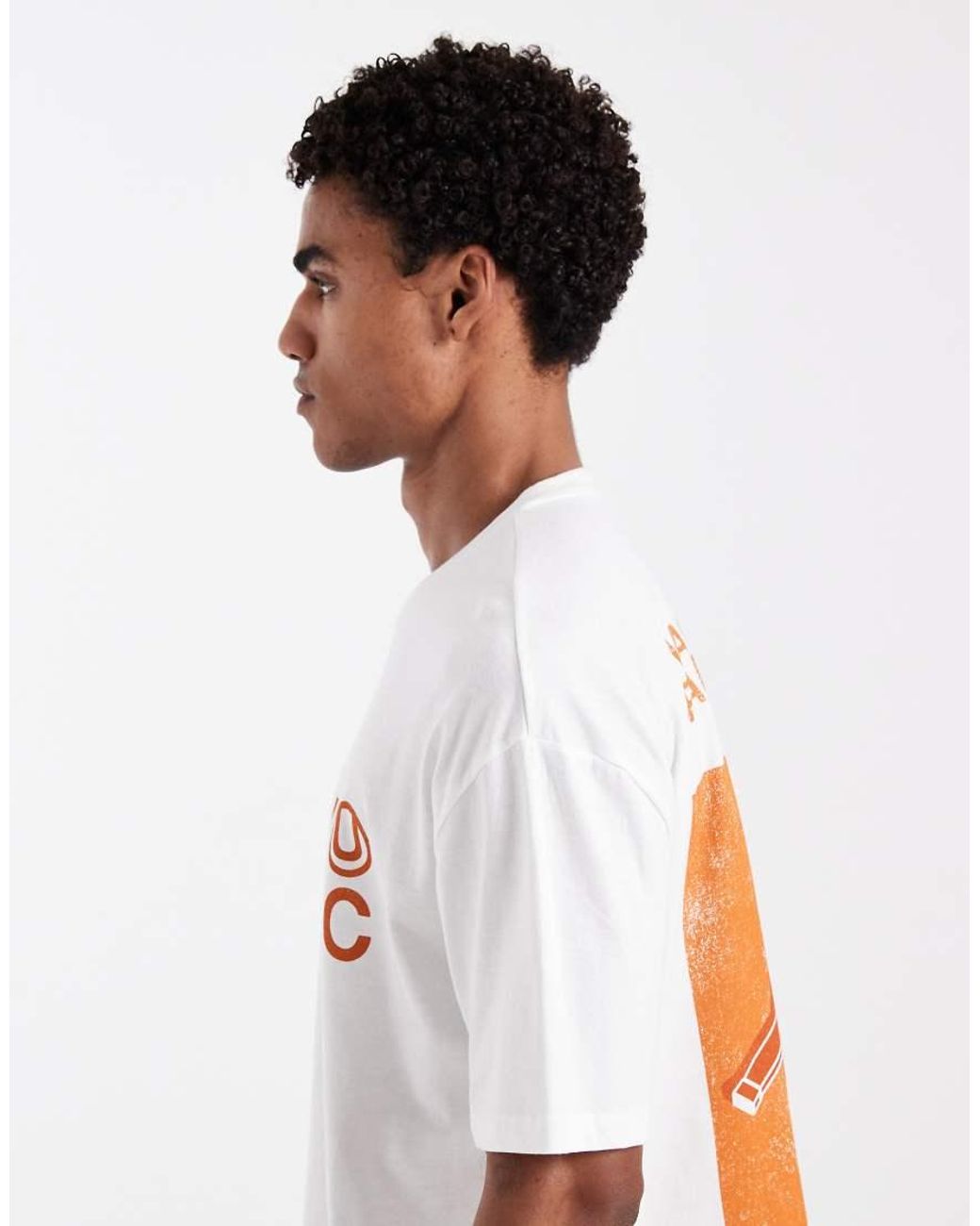 ASOS Orange Boxy Oversized T-shirt With Padel Graphic for men