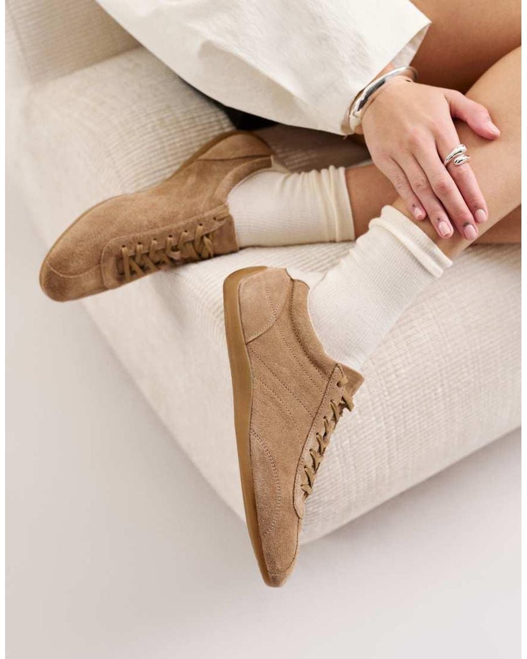 Vagabond Natural Shoemakers Hollie Suede Lace Up Trainers