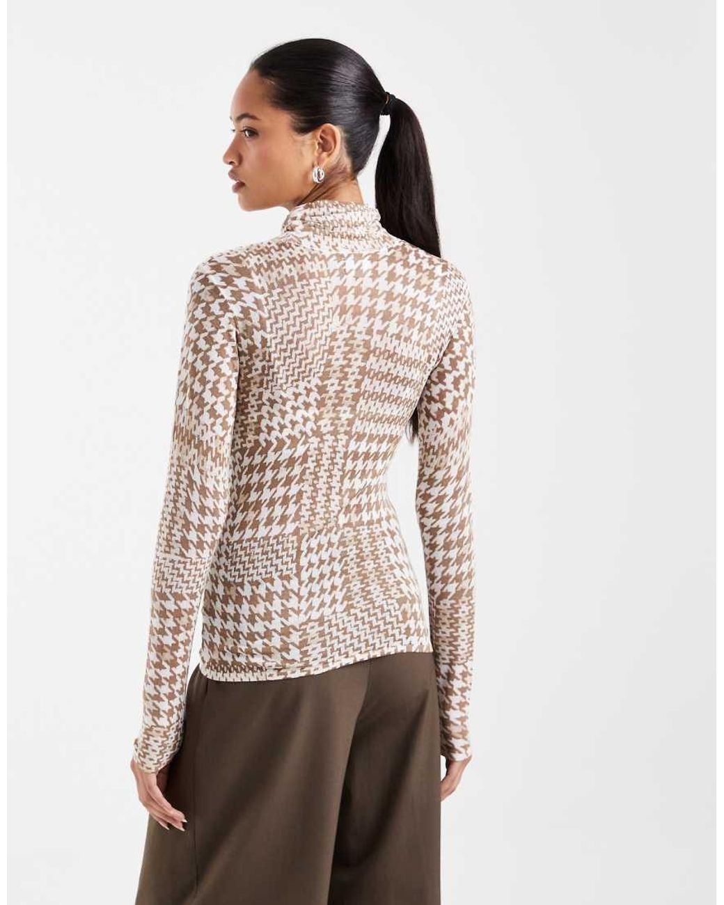 ASOS Natural Second Skin Sheer Knit Roll Neck
