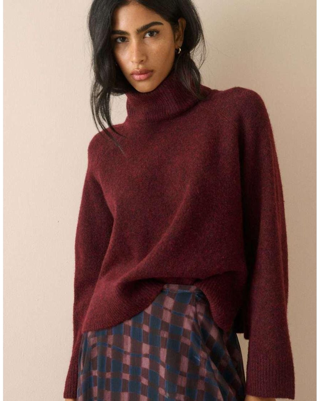 Nobody's Child Red Roll-Neck Oversized Jumper