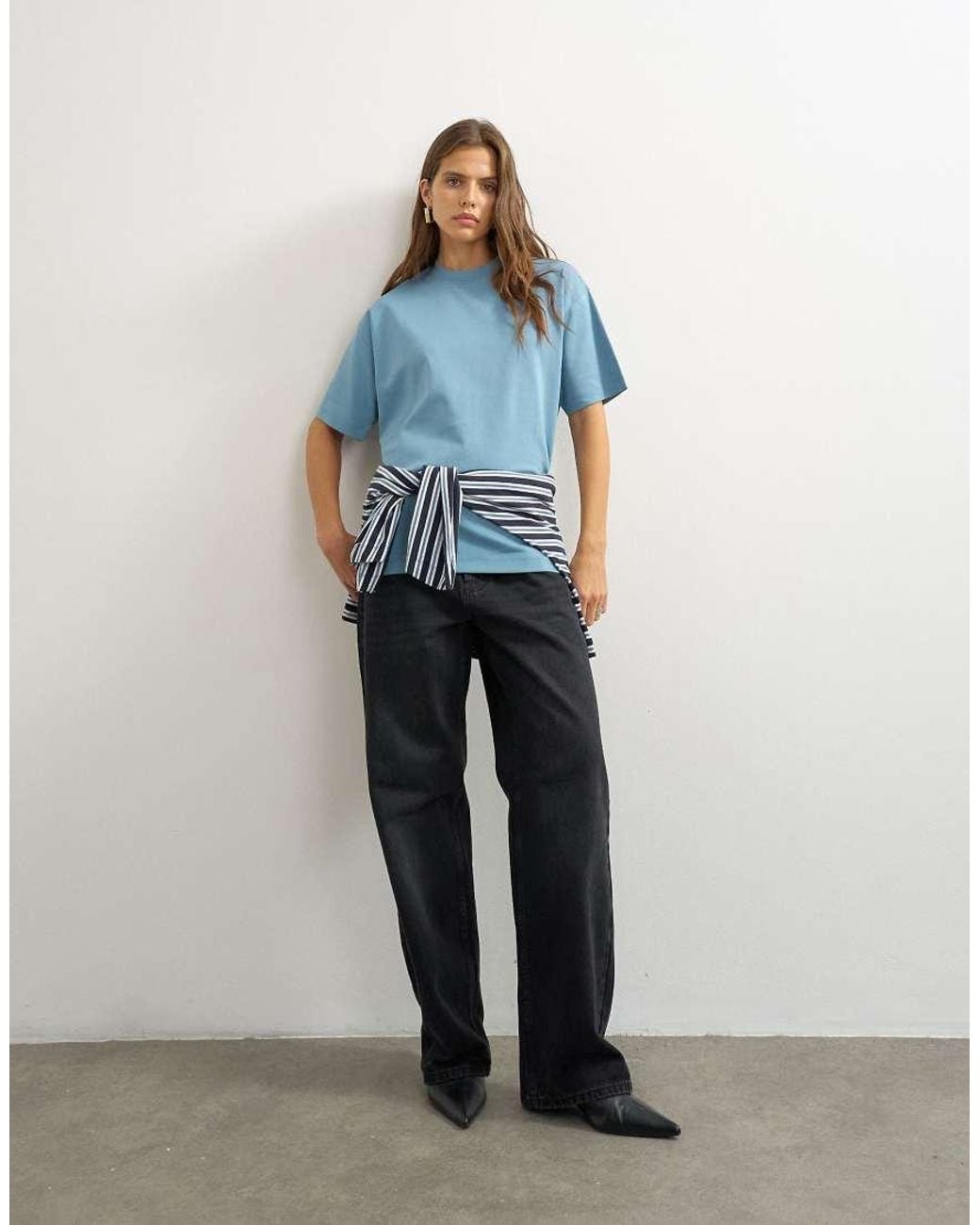 TOPSHOP Blue Premium Interlock T-shirt