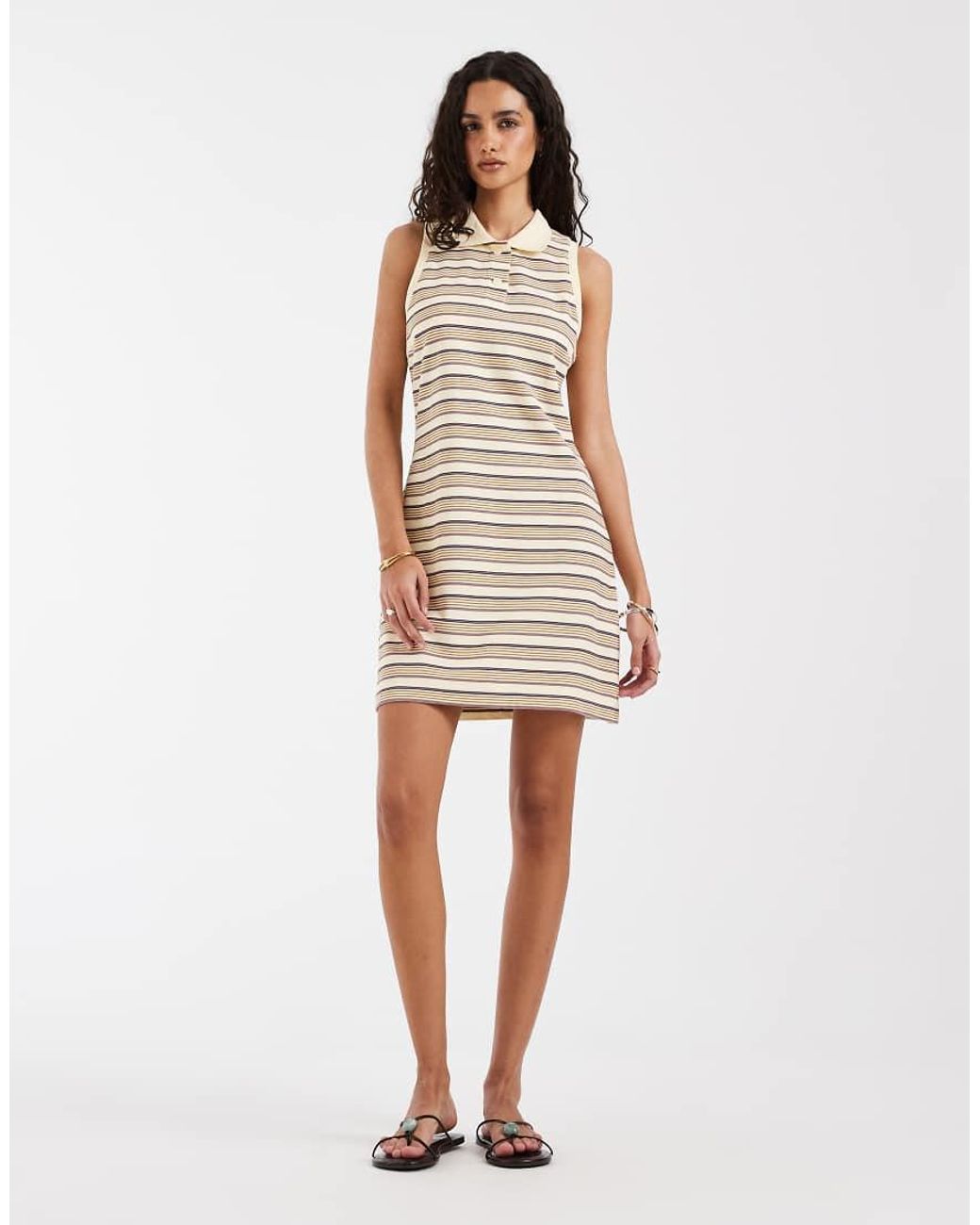 & Other Stories White Mini Dress With Button Collar Detail