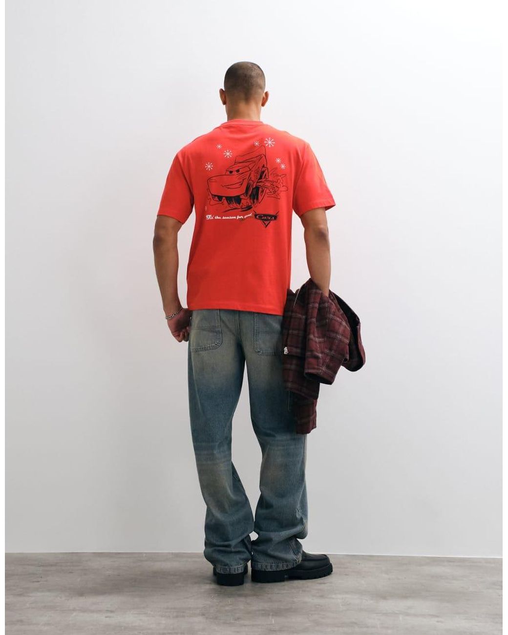 ASOS Red Disney Pixar Relaxed T-Shirt With Cars Print for men
