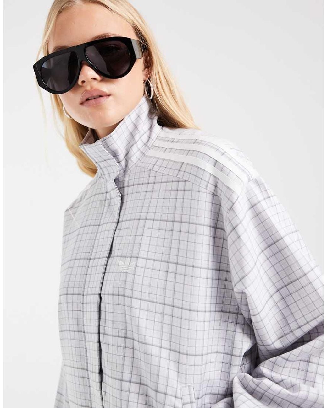 Adidas Originals Gray Check Track Top