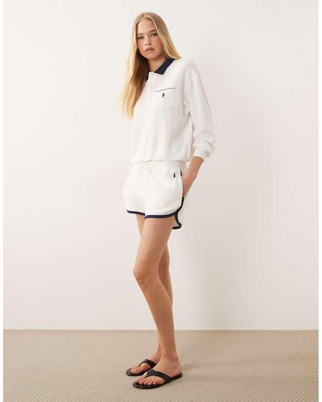 Polo Ralph Lauren White Knit Sport Shorts