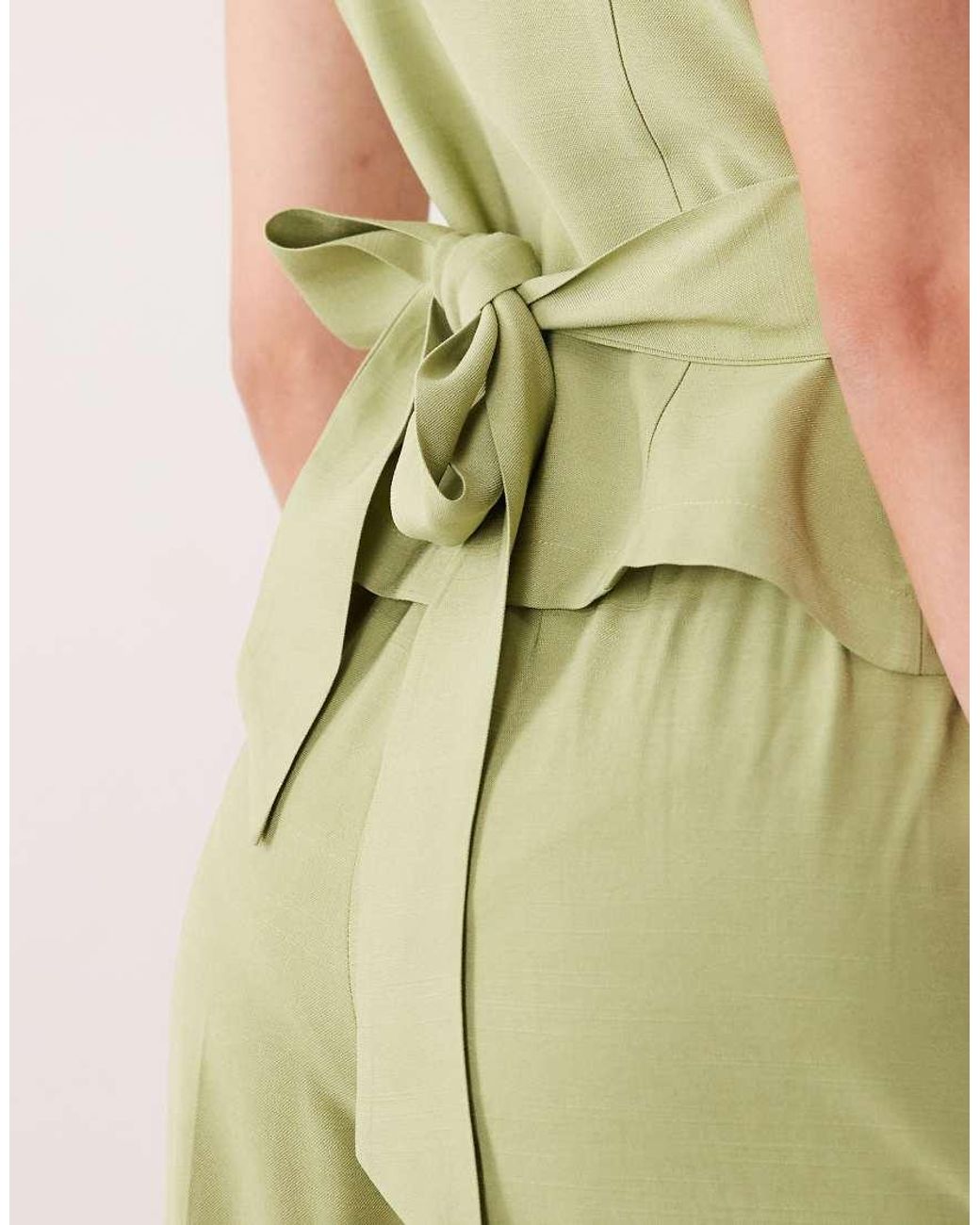 Vila Green Tailored Tie Front Waistcoat