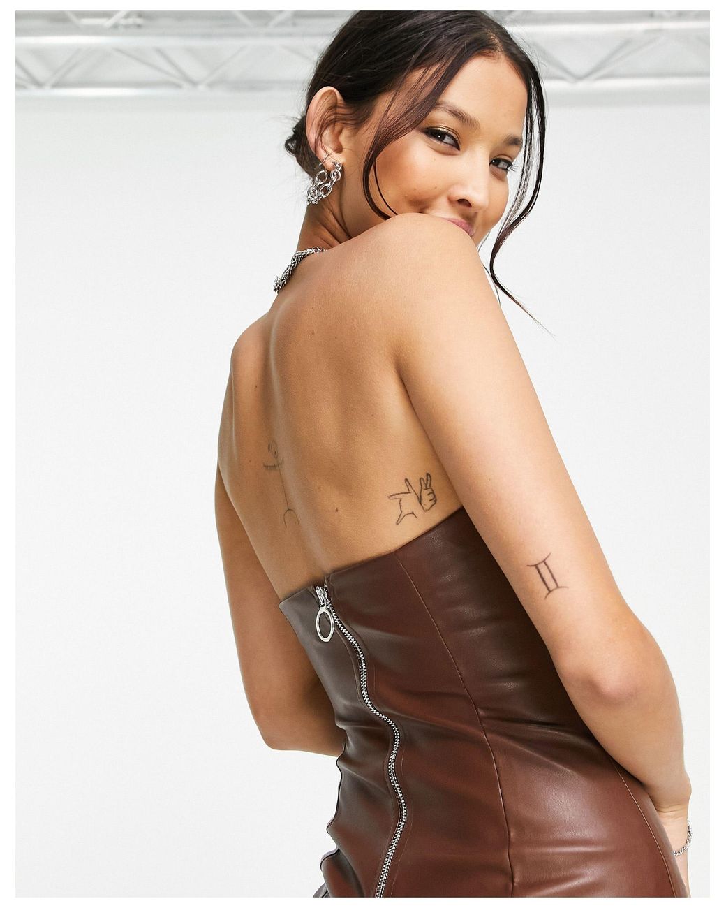 Leather dress deals bershka