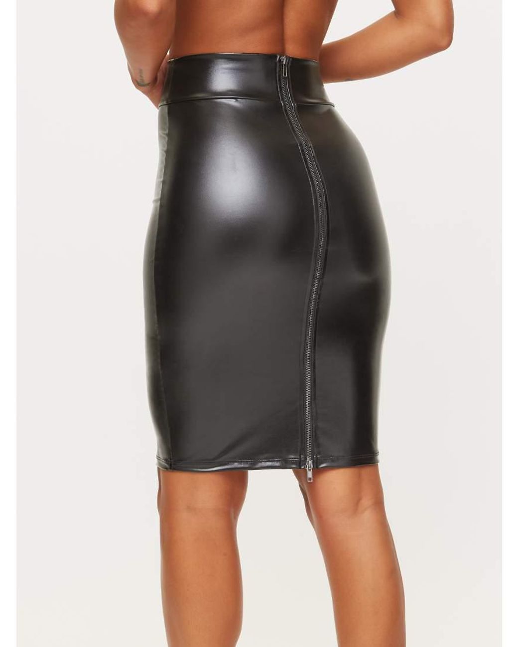 Ann Summers Black Zuri Wet Look Skirt