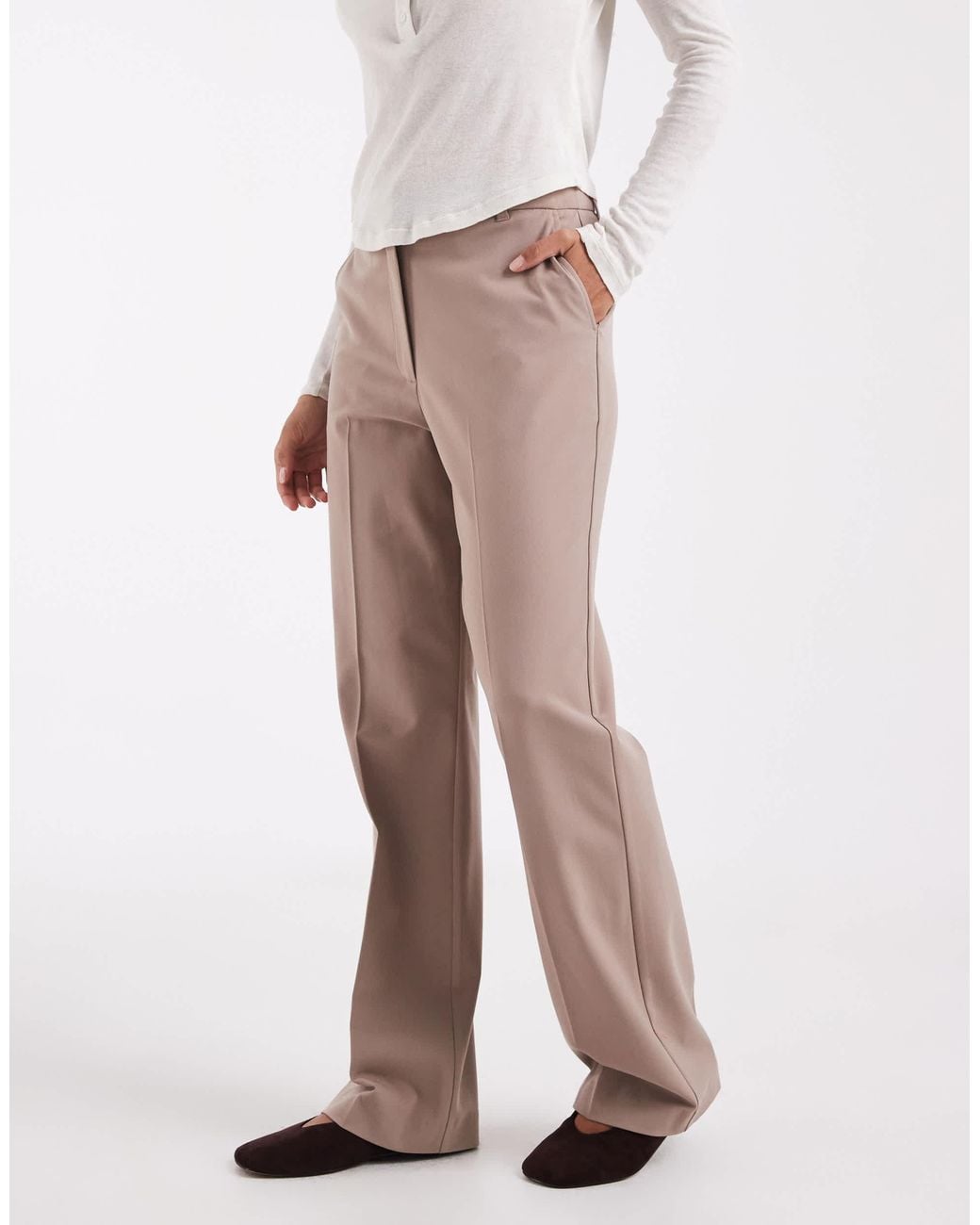ASOS White Relaxed Straight Pants