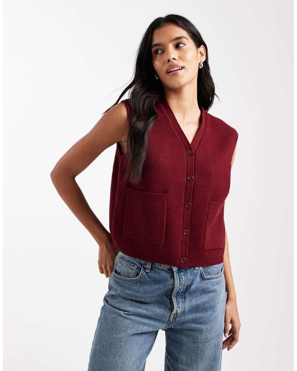 ASOS Blue Boxy Structured Waistcoat
