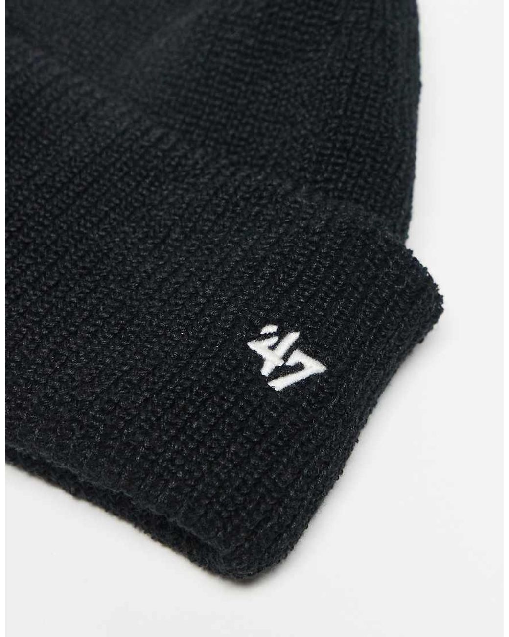 '47 Black Ny Yankees Ribbed Cuff Knit Beanie