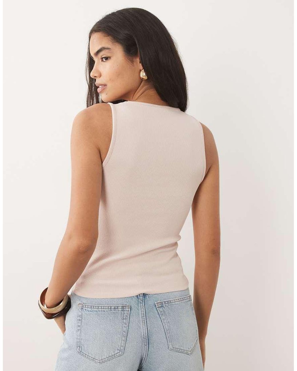 Mango Pink Cotton Mix Tank Top
