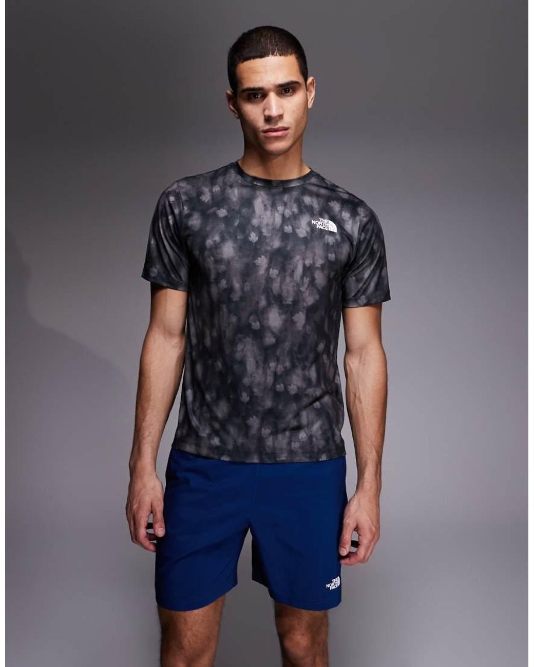 The North Face Blue 24/7 Logo Colourblock Shorts for men