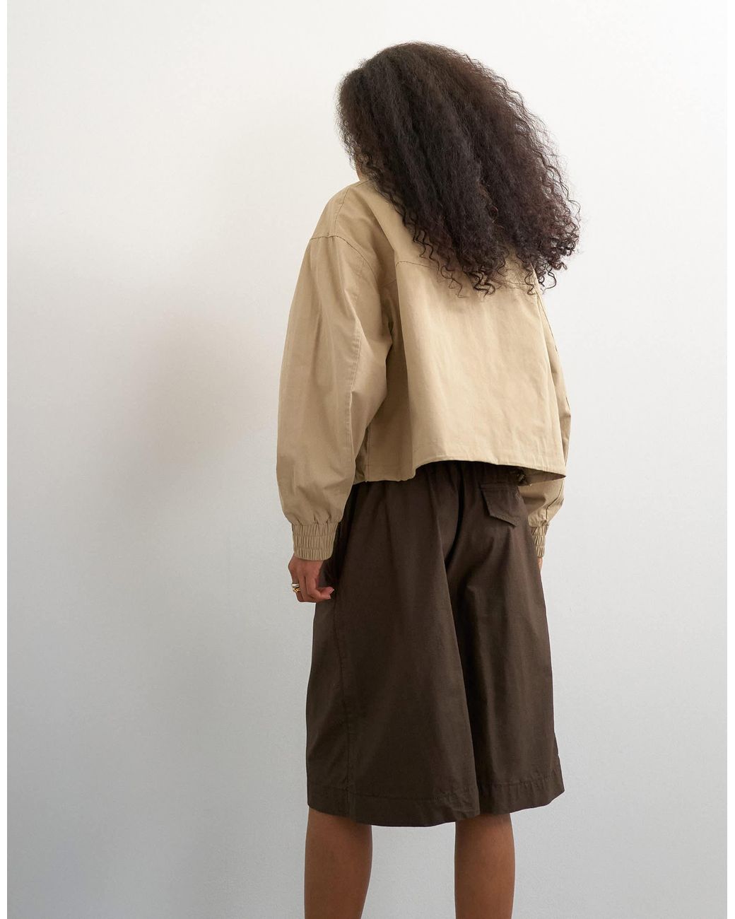 TOPSHOP Natural Ripstop Short With Toggle Detail