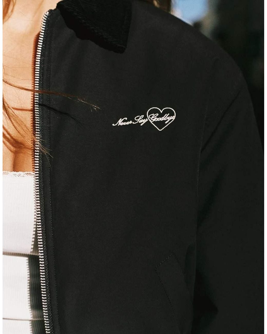 Pull&Bear Black Waxed Bomber Jacket