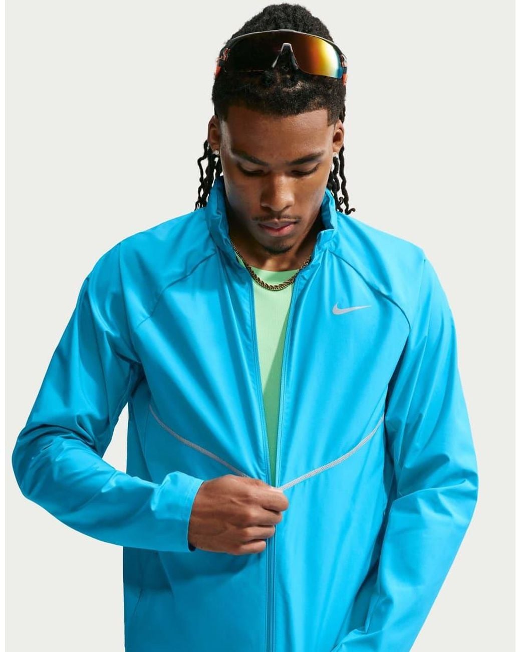 Nike Blue Repel Uv Protection Running Jacket for men