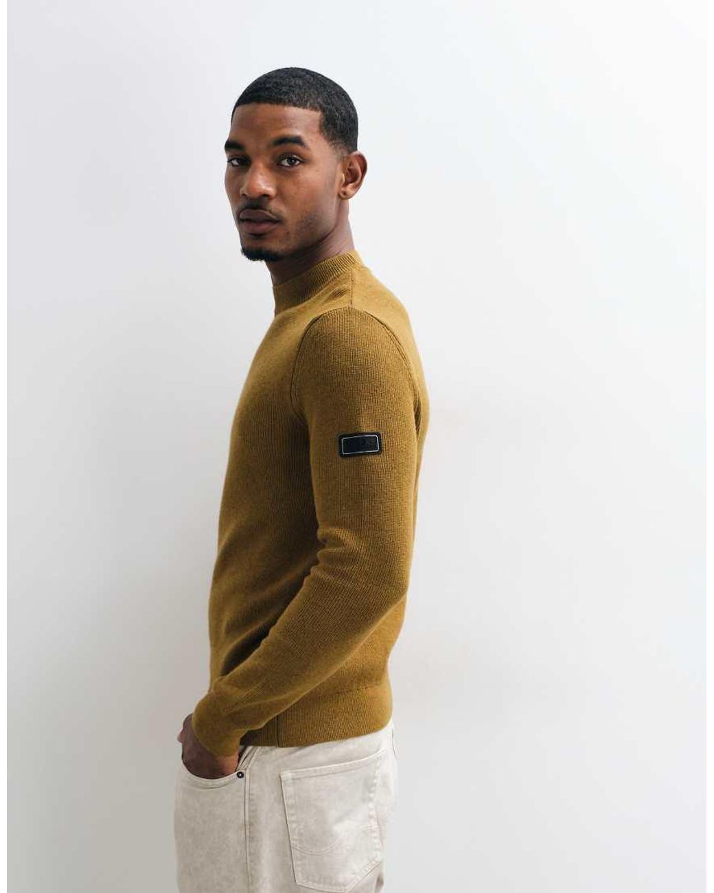 Barbour Brown Crawley Wool Blend Knitted Jumper for men
