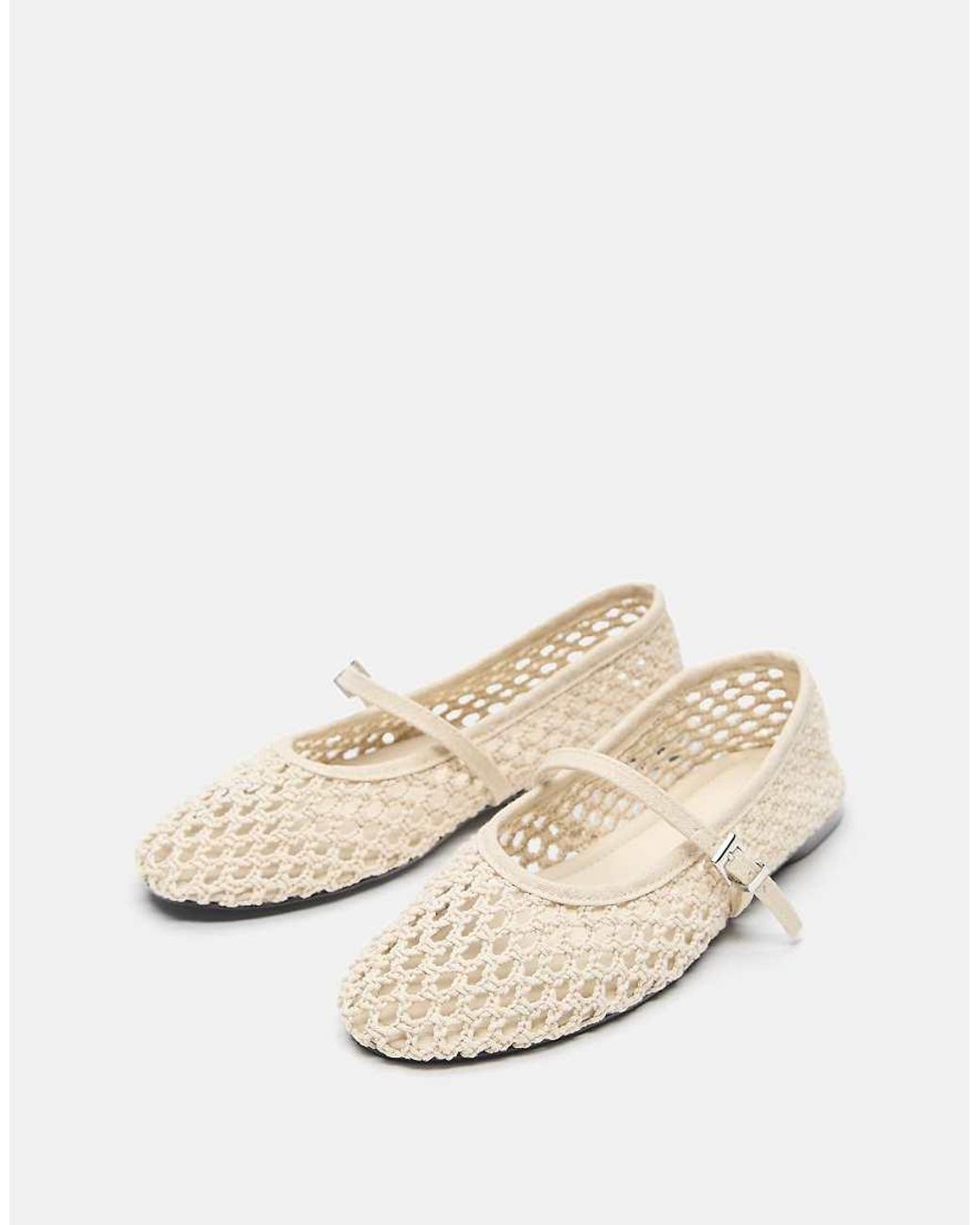Pull&Bear Natural Mesh Ballerinas