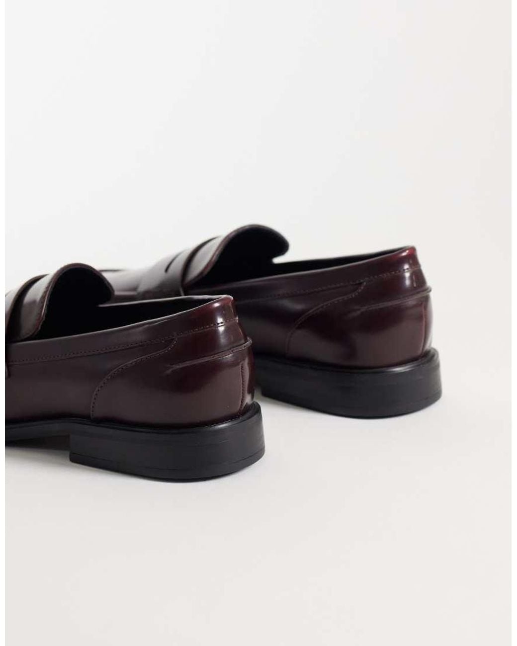ASOS Red Penny Loafers With Square Toe for men