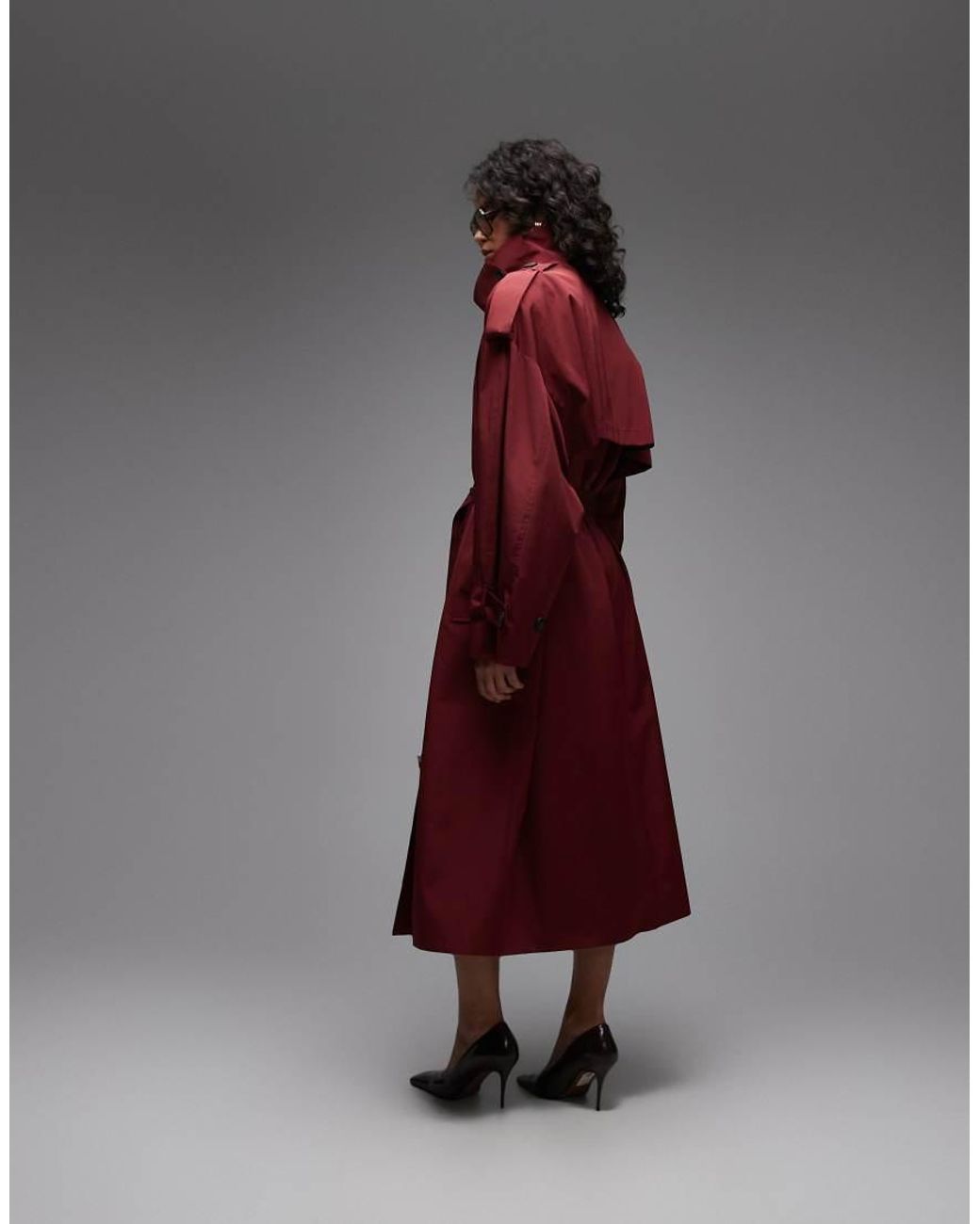 Trench Lungo Oversize Con Cintura di ASOS in Brown