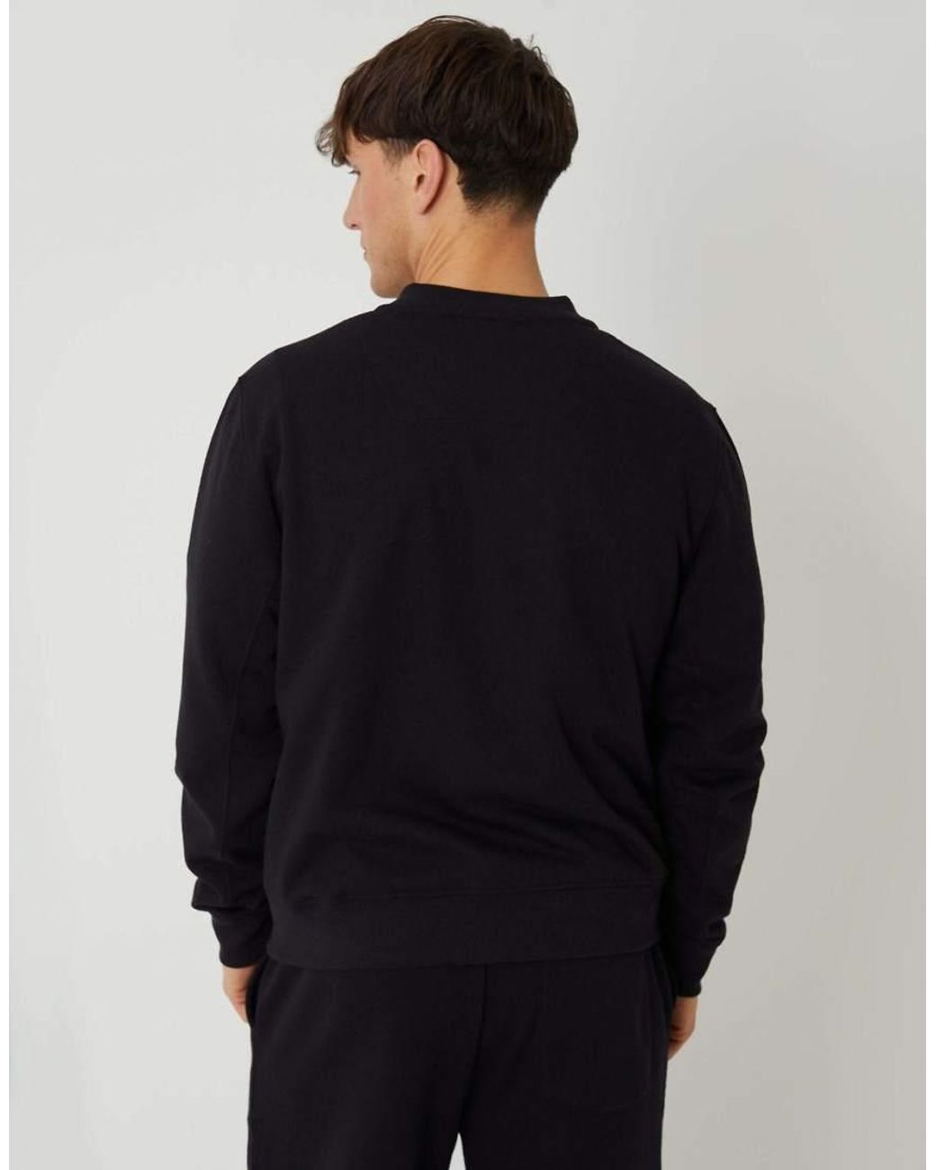 Threadbare Blue Zip Through Sweat Bomber for men