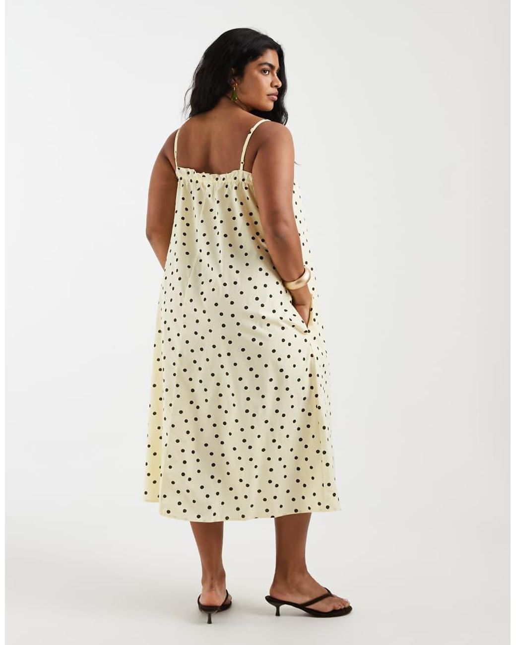 Pieces Plus Metallic Pieces Curve Cotton Cami Maxi Dress