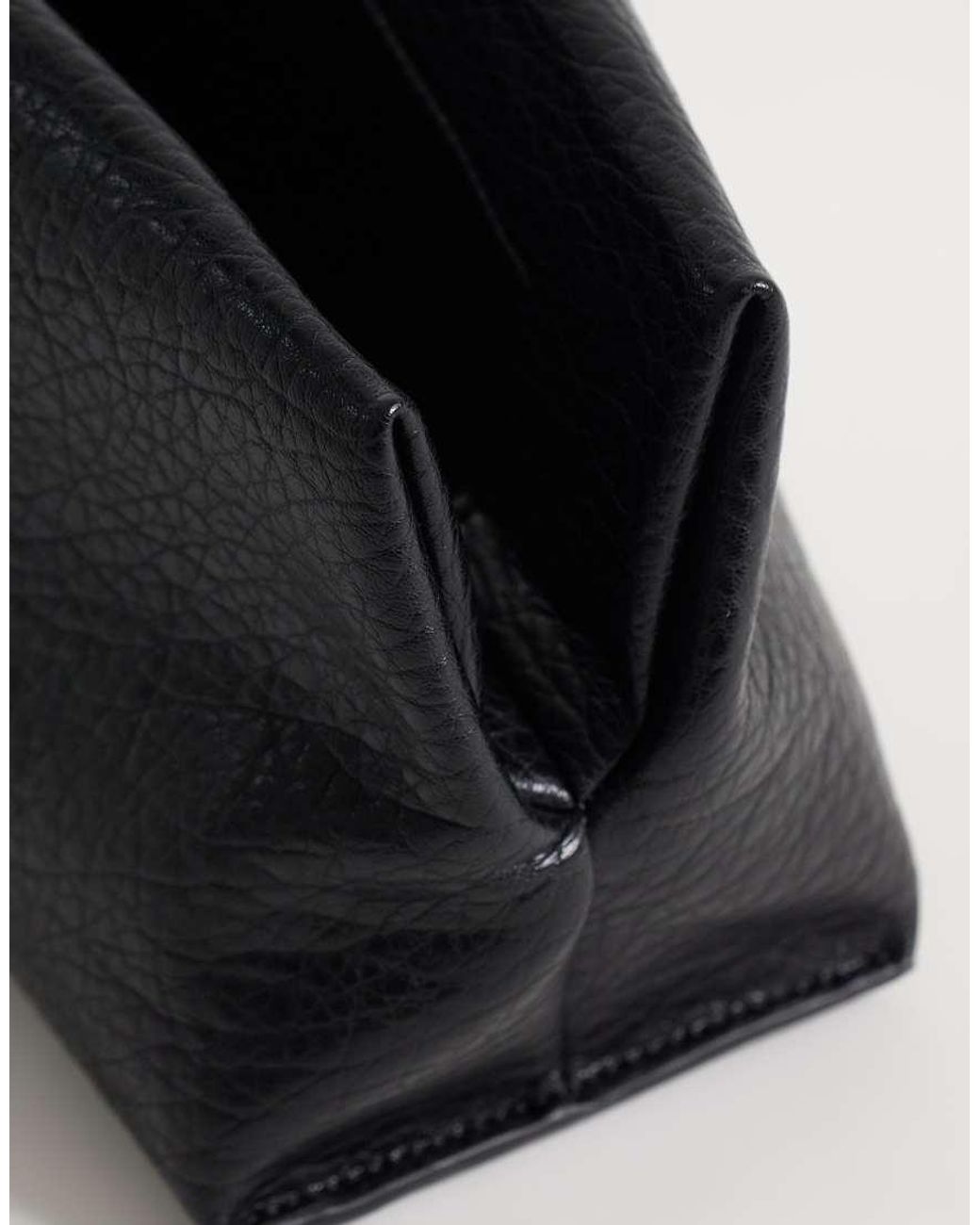 ASOS Black Grainy Asymmetric Clutch