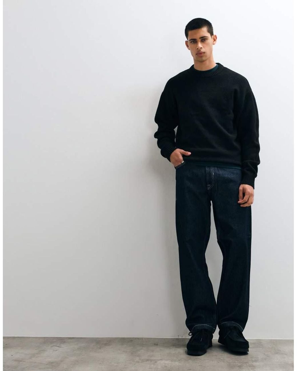 Jack & Jones Blue Relaxed Fit Fluffy Sweater for men