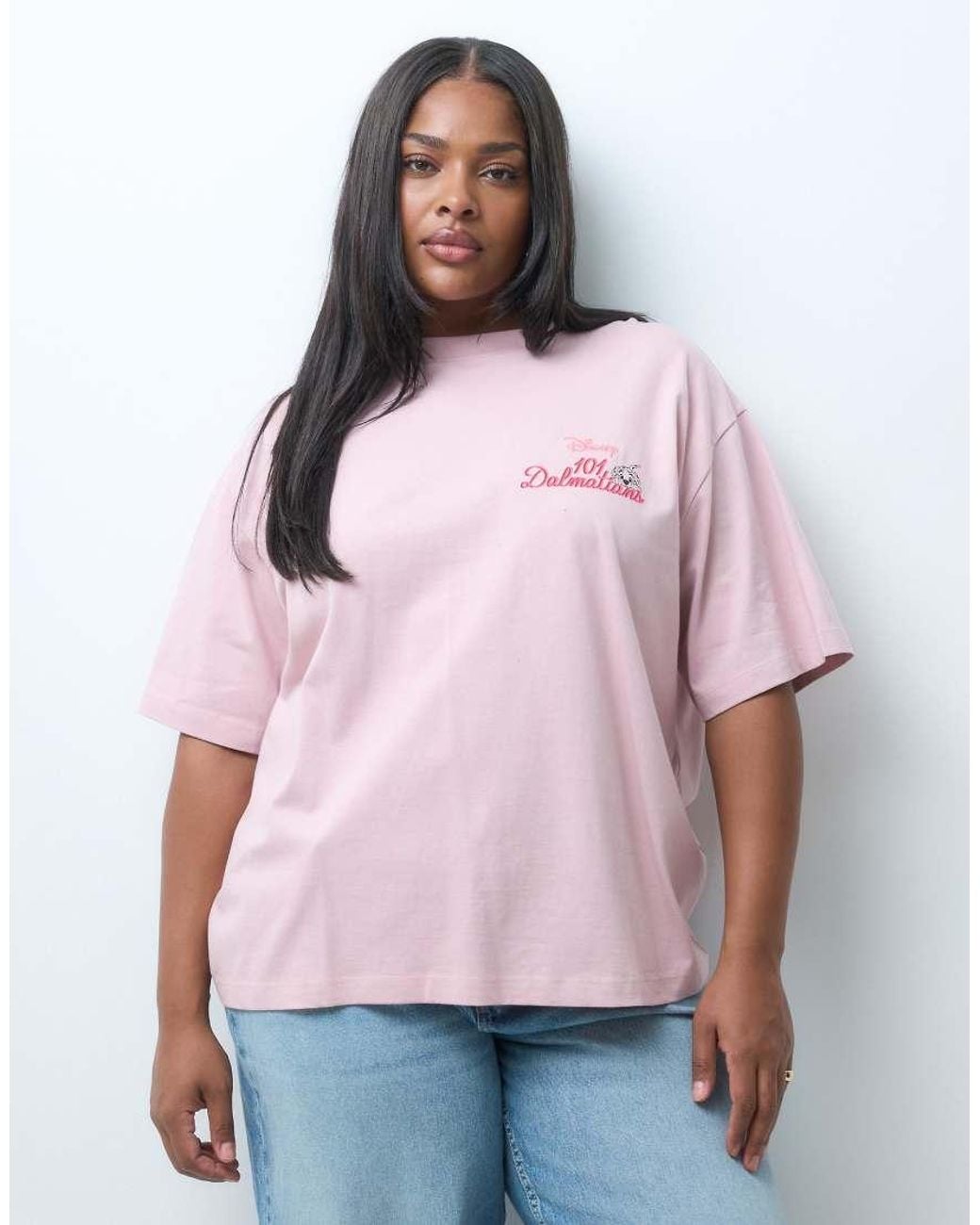 ASOS Pink Asos Design Disney Curve Oversized T-Shirt With 101 Dalmatian Print