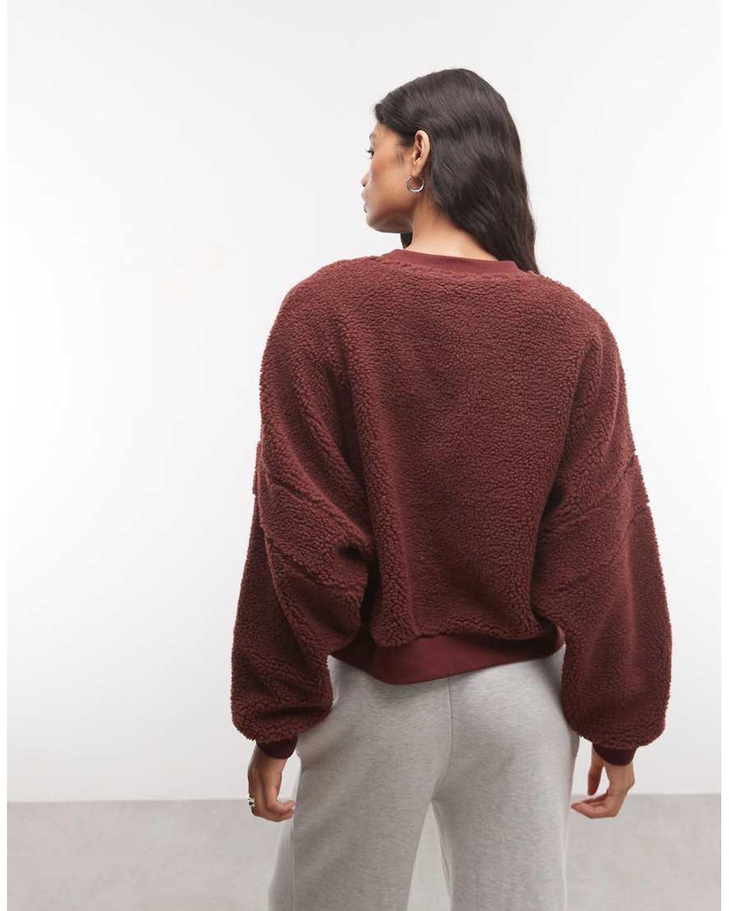 ASOS Red Weekend Collective Borg Batwing Sweatshirt With Wca Graphic