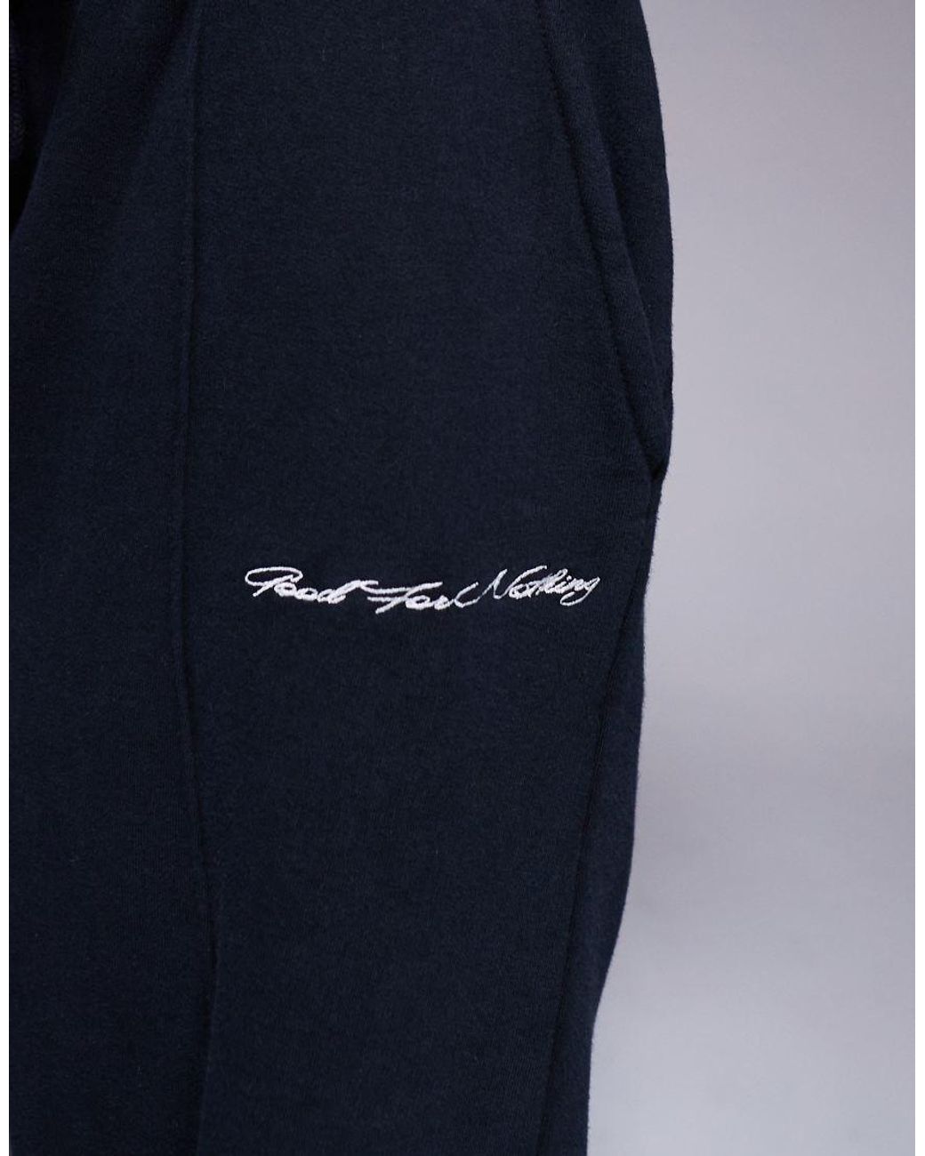 Good For Nothing Blue Seam Detail Wide Leg Relaxed Jogger