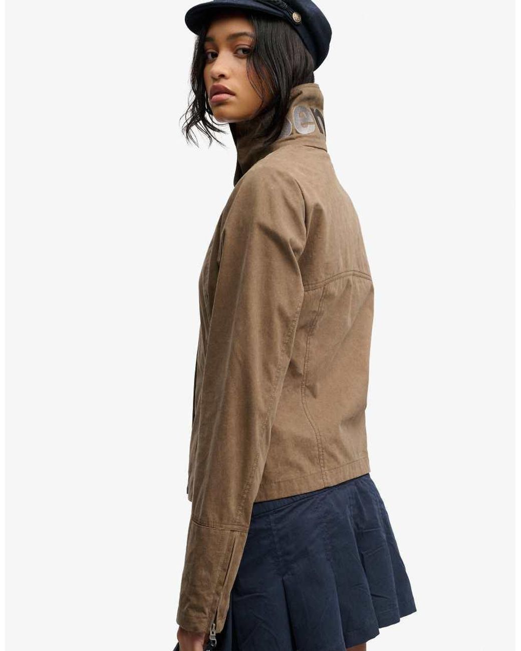 Bench x Superdry & Co Brown High Neck Peached Jacket