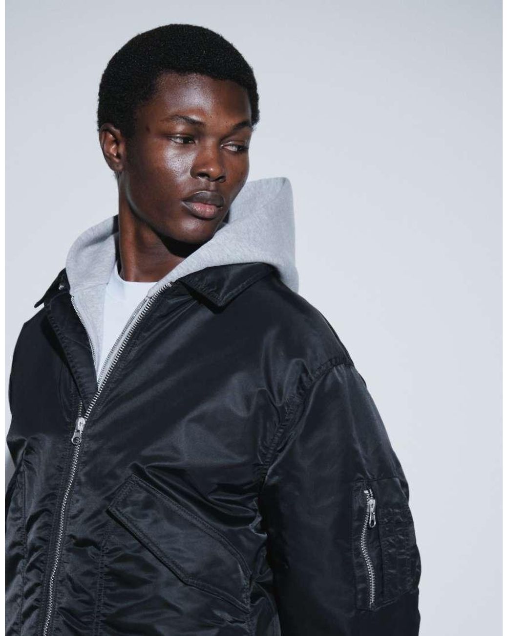 ASOS Blue Oversized Bomber Jacket for men