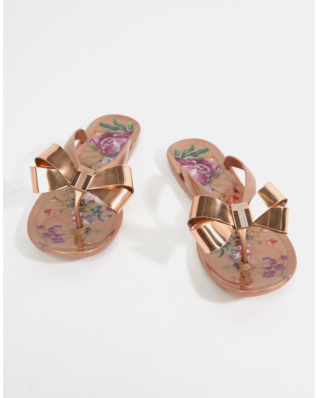 Ted Baker Verona Jelly Flip Flops With Bow, $73 | Asos | Lookastic