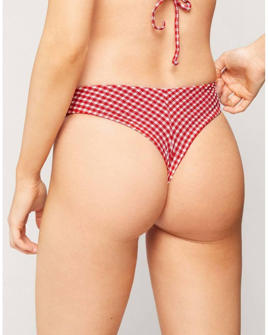 Tezenis Pink Summer Vichy Brazilian Bikini Bottoms
