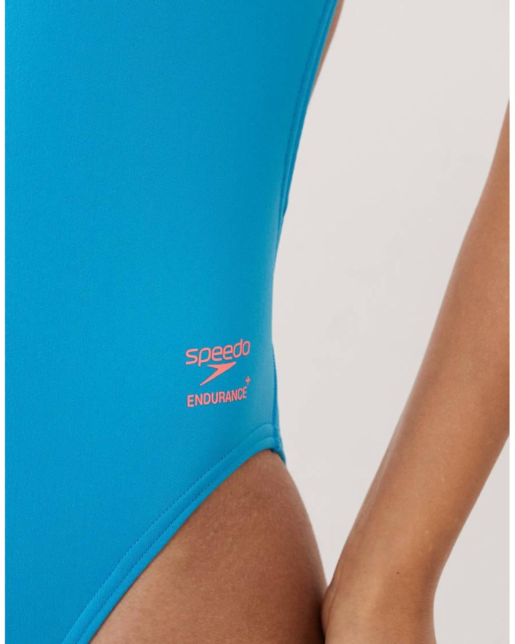 Speedo Blue Solid V-Back 2.0 Swimsuit