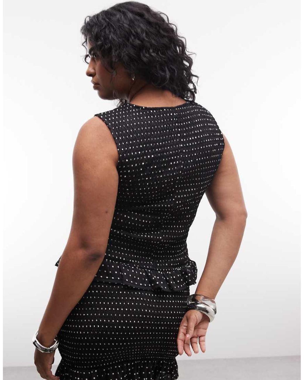 Noisy May Black Sleeveless Shirred Top Co-ord