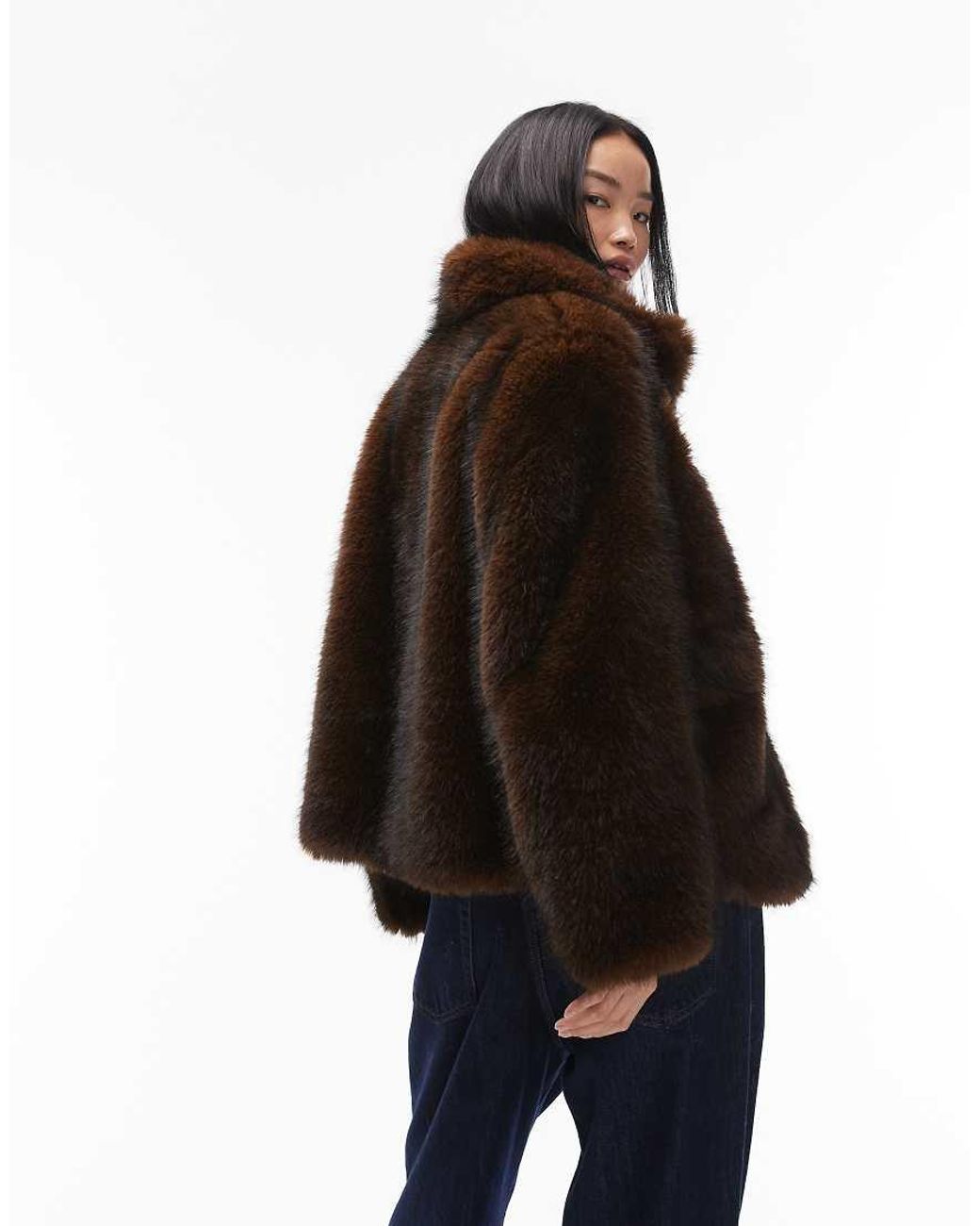 ARKET Black Faux Fur Jacket With Front Pockets