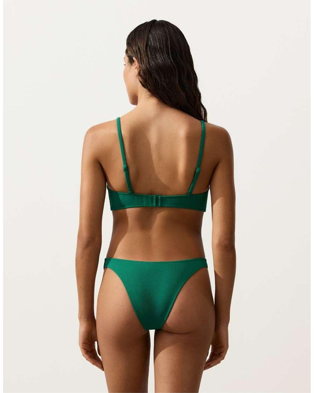 Oysho Natural Piqué Medium-Coverage U-Cut Bikini Briefs