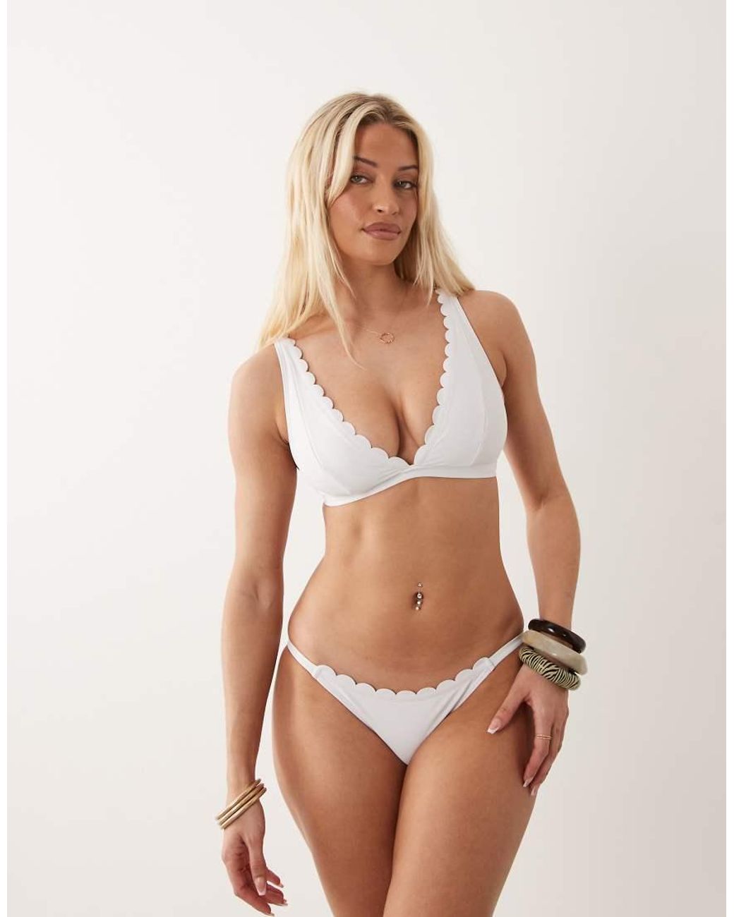 Peek & Beau Natural Fuller Bust Scallop Triangle Bikini Top