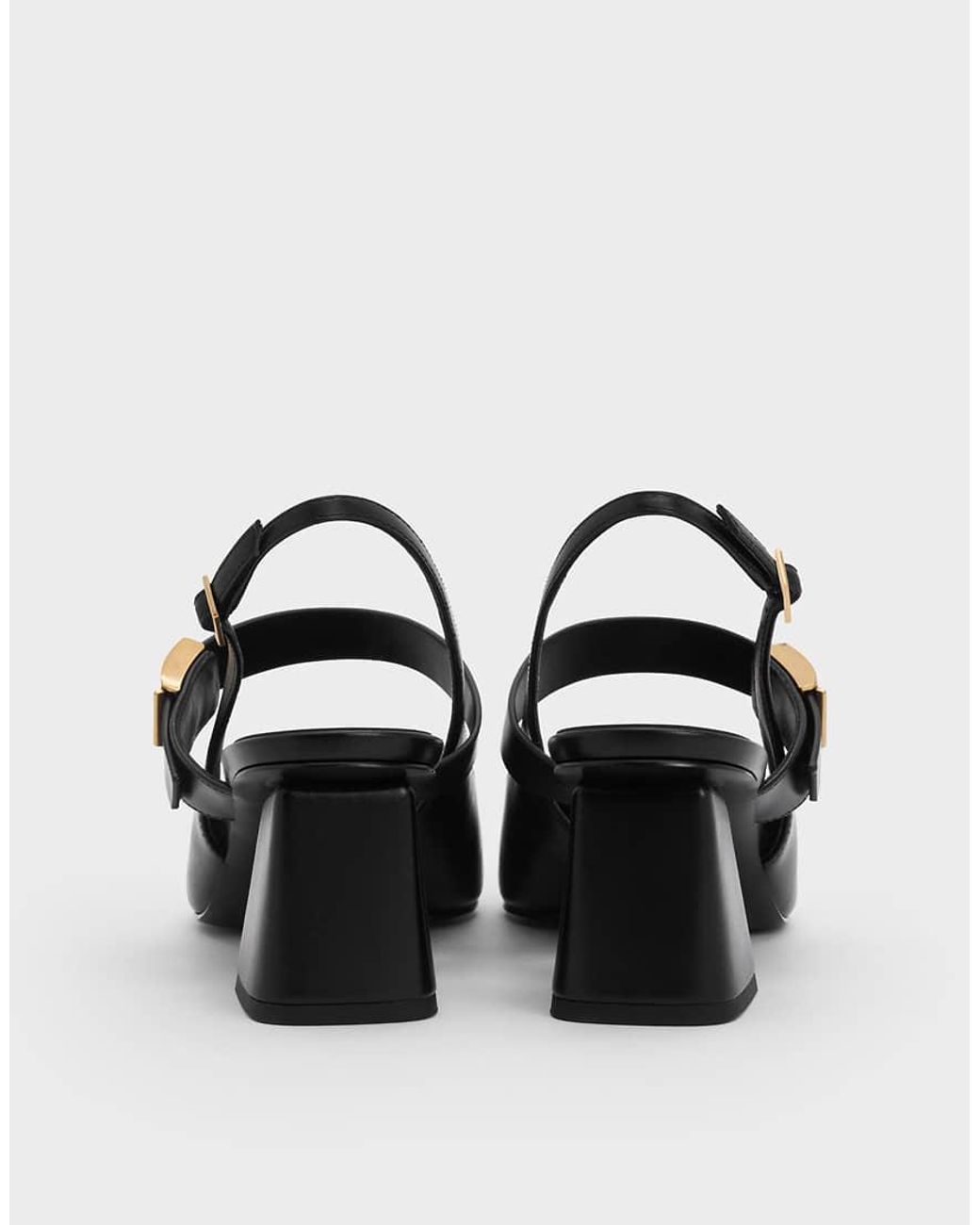 Charles & Keith Black Yvette Mary Jane Slingback Pumps