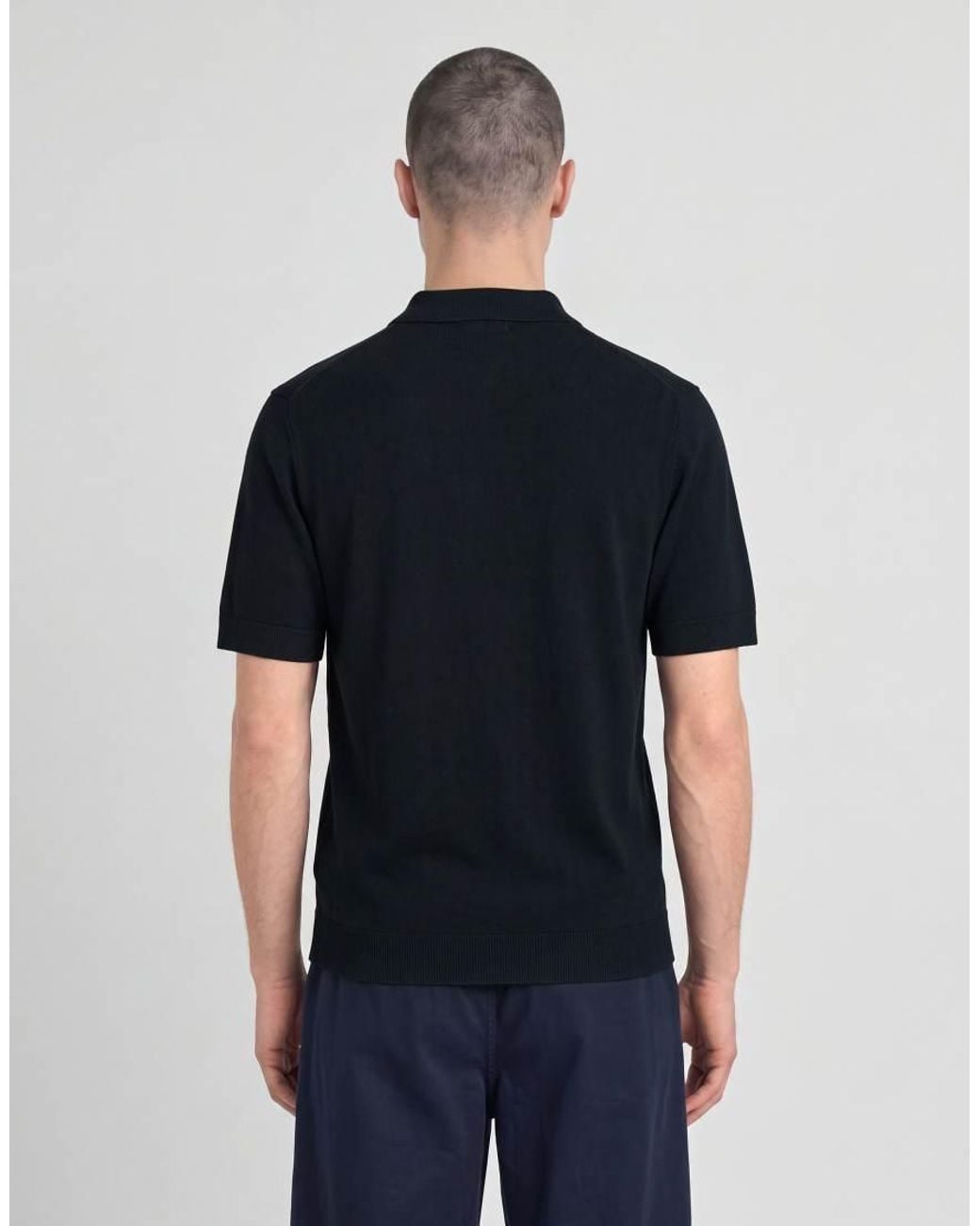 Lyle & Scott Blue Mid Knits Knitted Polo Shirt for men